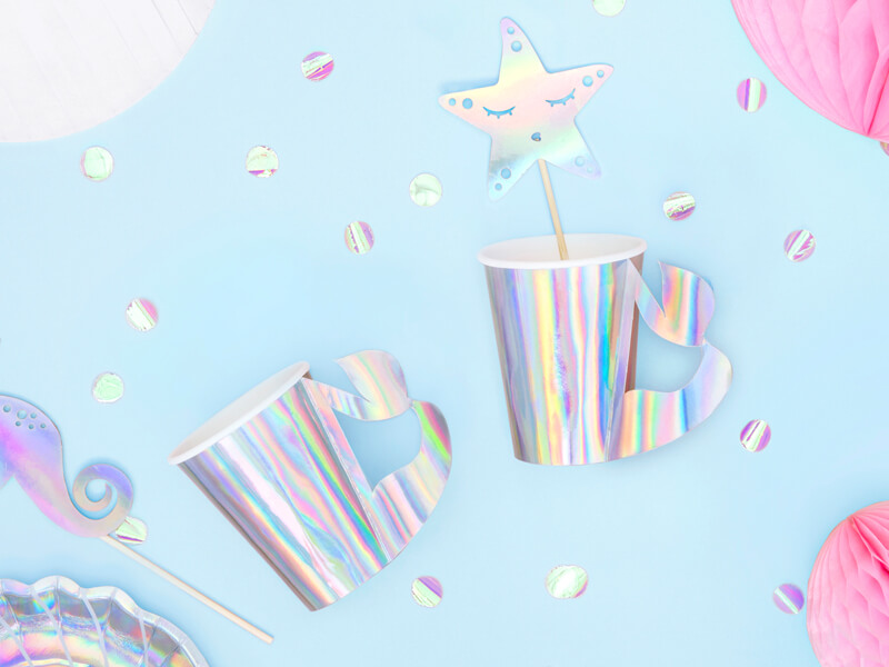 Pappersmuggar | 6-pack | Sjöjungfru | Iridescent