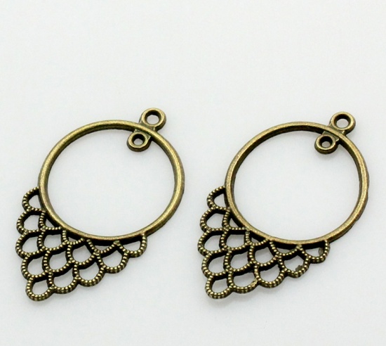 Earrings rings, Oval  bronze