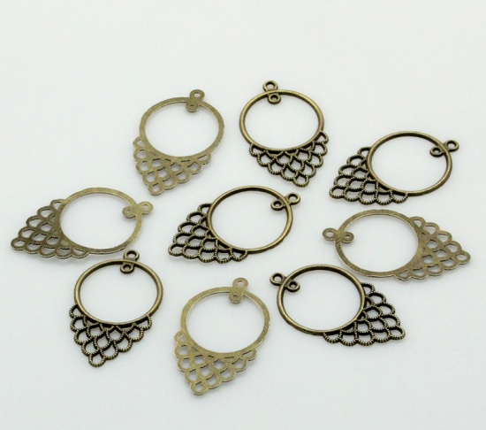 Earrings rings, Oval  bronze - 2