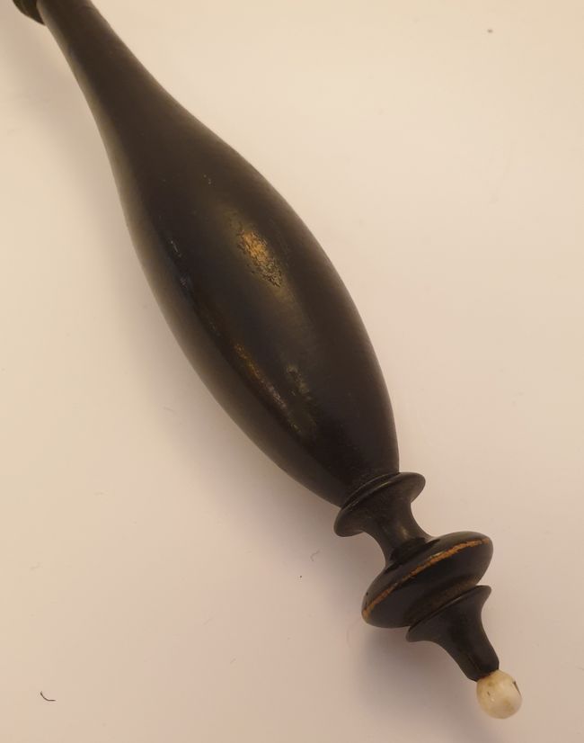 Soup ladle electroplate blackened wood - 3