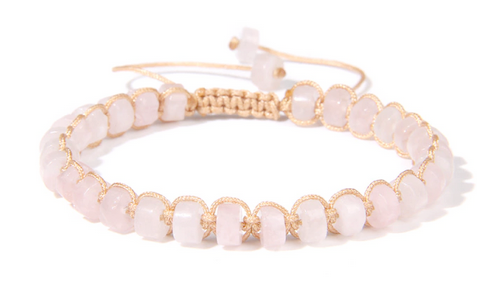 Ljus Rosenkvarts Armband 