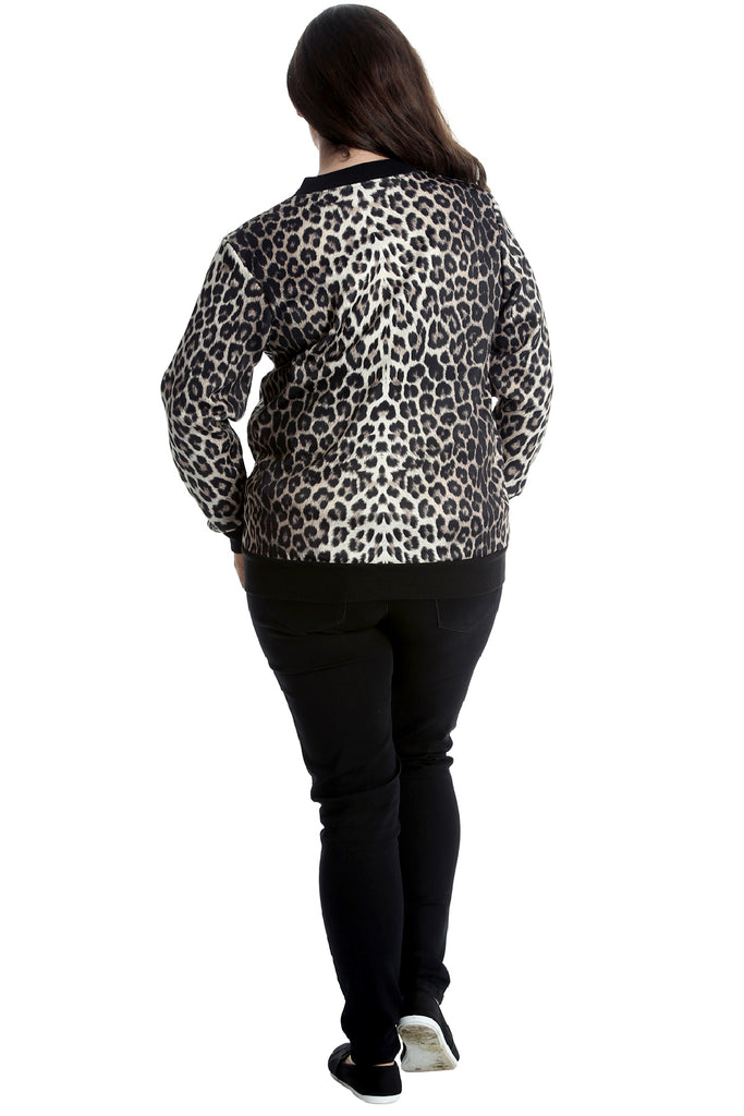 Bomberjacka med dragkedja, leopard  - 3