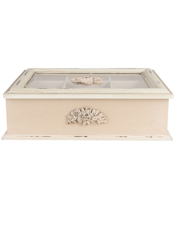 Tel box - Wooden box with lid - Storage - Antique - 32x26x9 cm