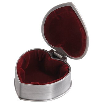 Smykkeskrin Hjerte med perlekant Tin finish