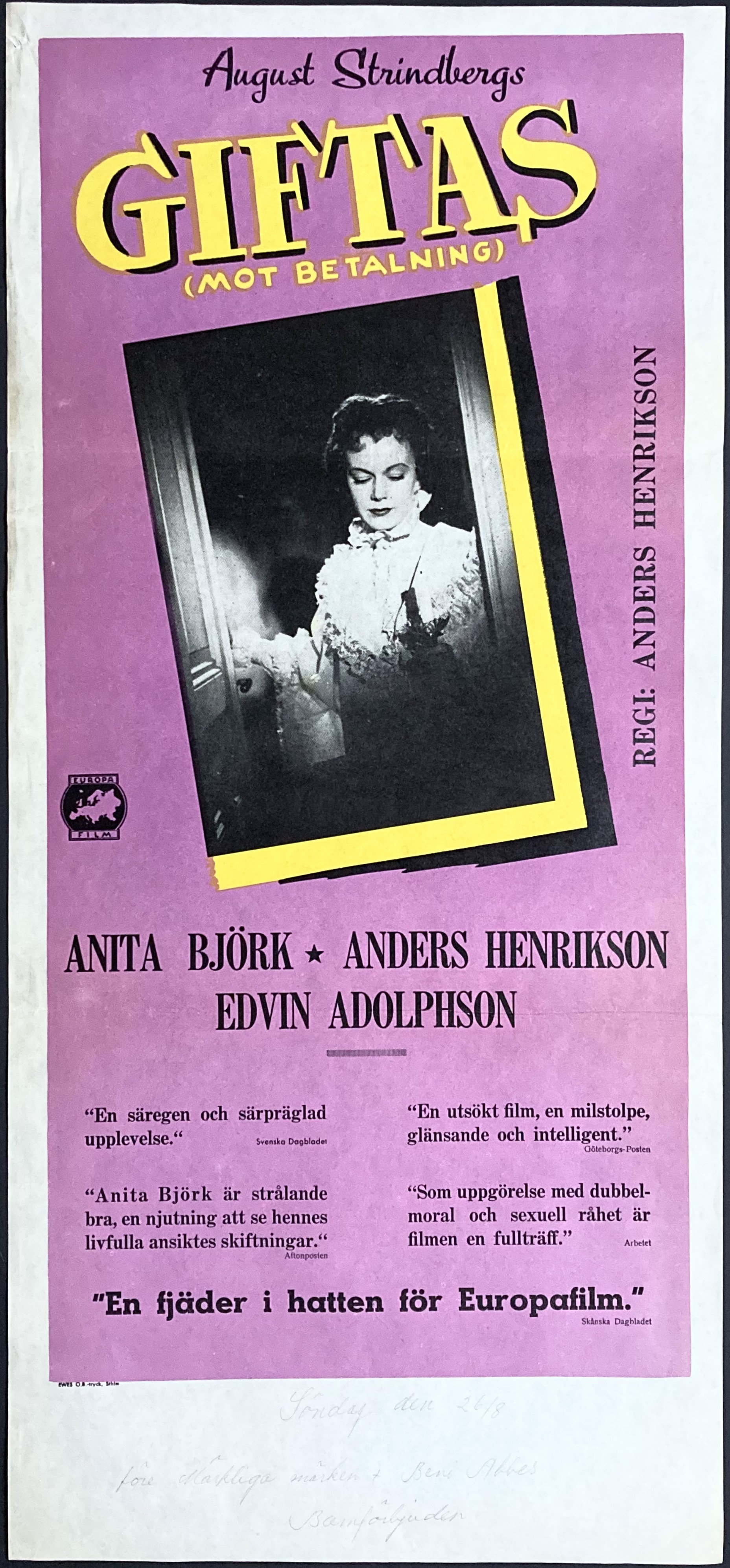 GIFTAS (MOT BETALNING) (1955)