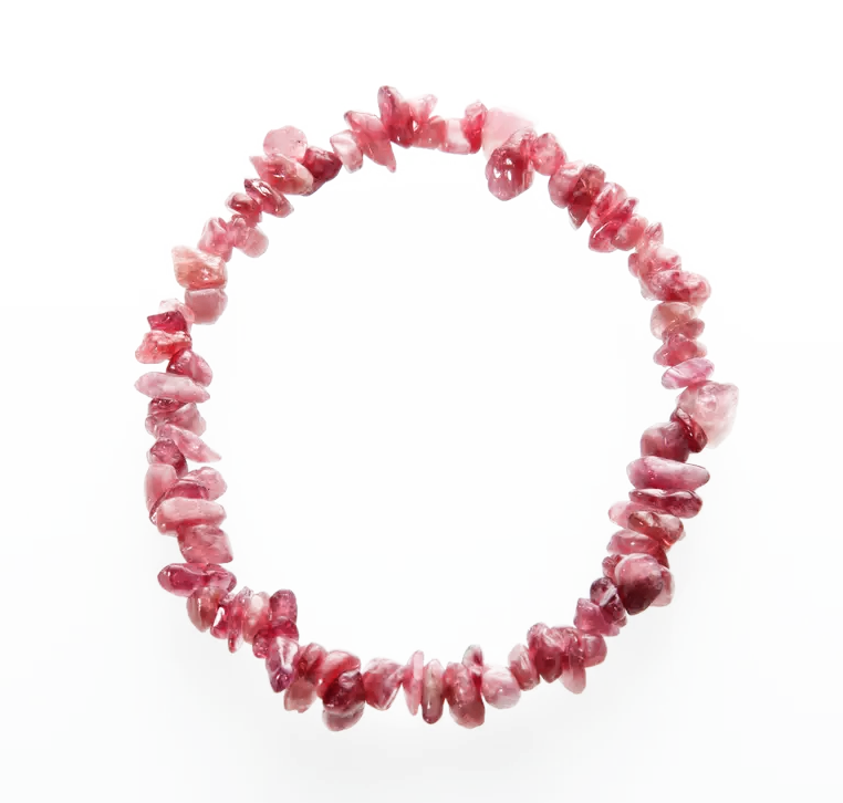 Rosa Turmalin Chip Armband