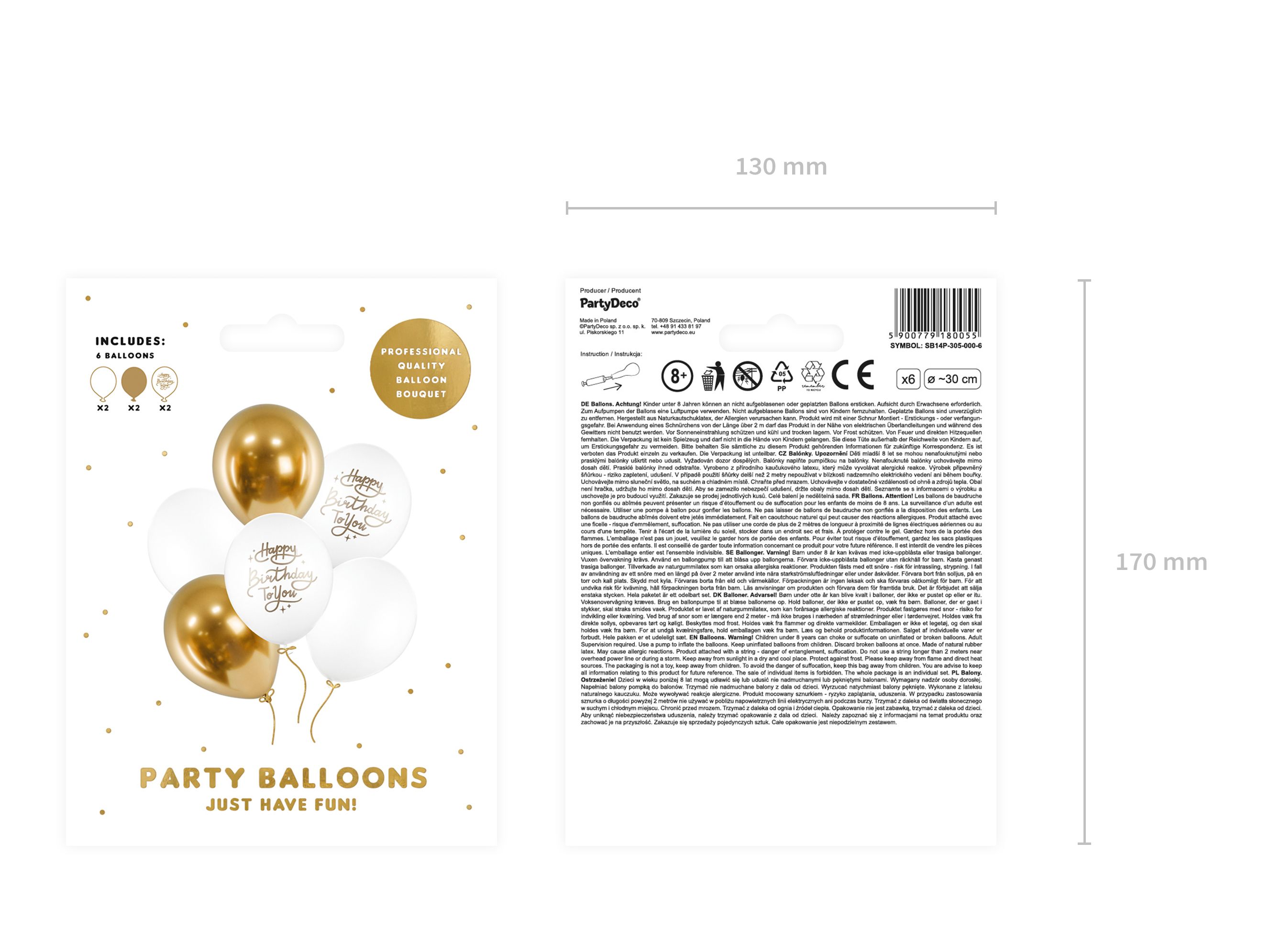 Balloon ''Happy birthday to you'' 6-pack - 2