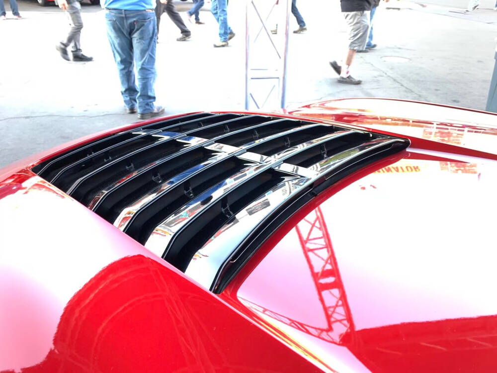 GT500 Style 1:1 Aluminium Huv - Olackad  (MUSTANG 15-17 V6, GT, Ecoboost) - 4