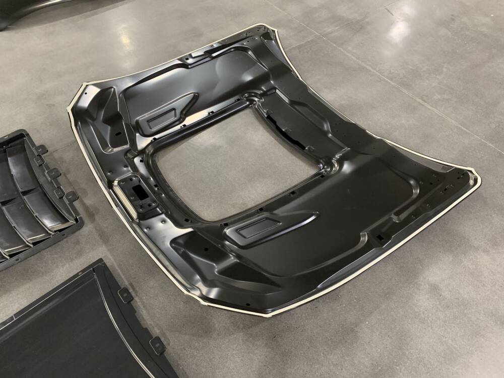GT500 Style 1:1 Aluminium Huv - Olackad  (MUSTANG 15-17 V6, GT, Ecoboost) - 13