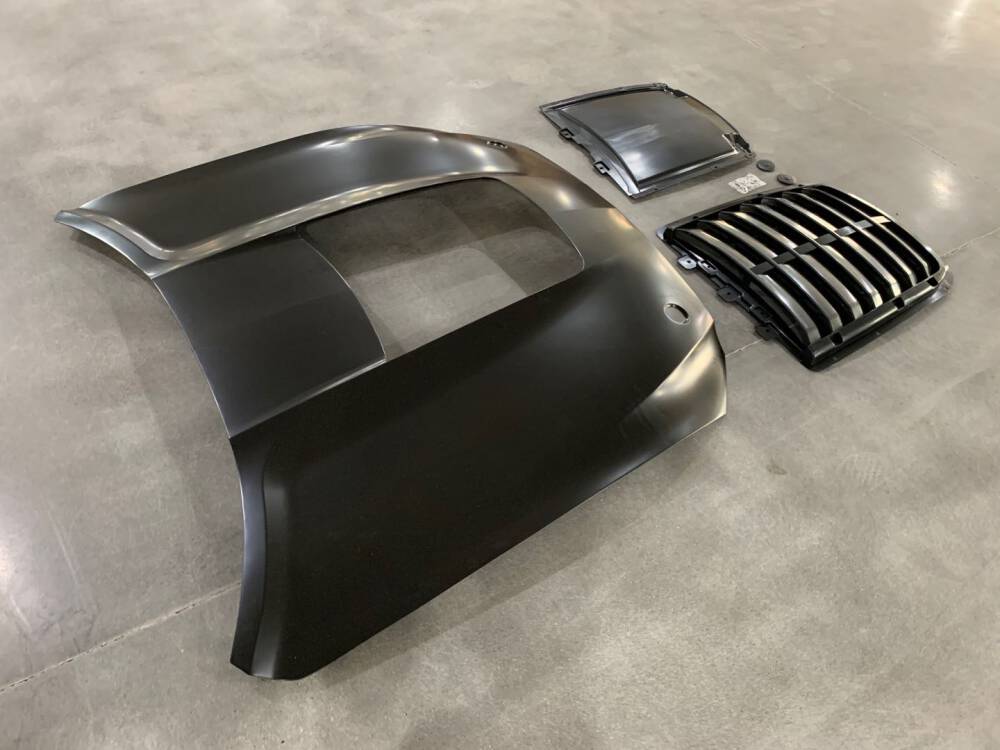 GT500 Style 1:1 Aluminium Huv - Olackad  (MUSTANG 15-17 V6, GT, Ecoboost) - 12