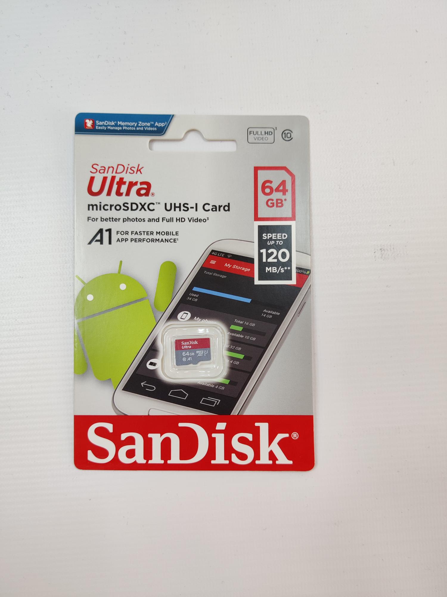 Sandisk ultra 64gb microsdxc uhs-1 card