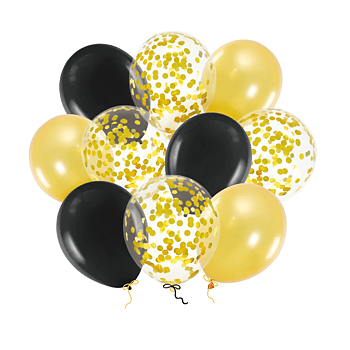 Ballongbukett Guld & Svart 