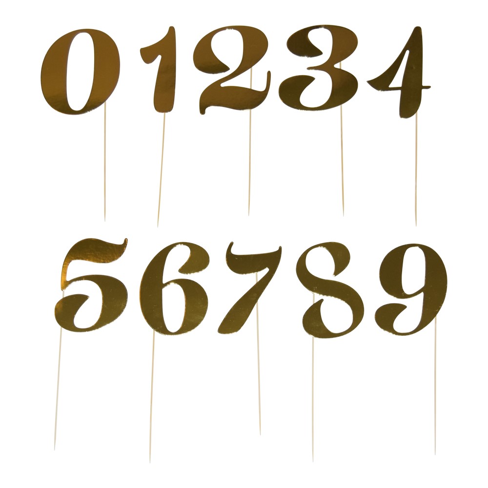 Cake topper numbers, gold