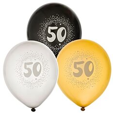 Balloons 50th birthday 6-pack