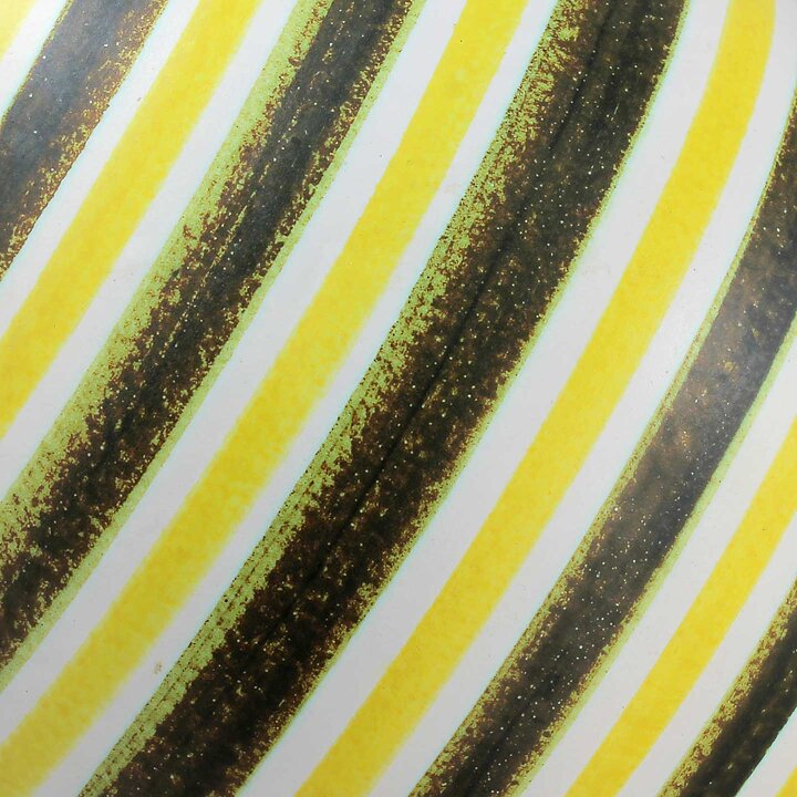 Stig Lindberg (1950s) Green and Yellow Faience Vase with Swelling Base #135 21 cm
