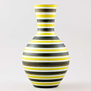 スティグ・リンドベリ ファイアンス製 グリーン/イエローのカラフルなベース Vase 1950年代 