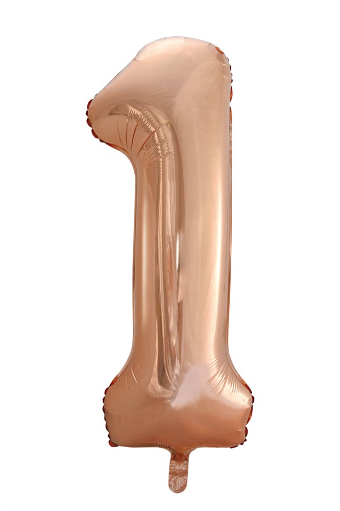 Foil balloon Number 1 Rose gold 86 cm
