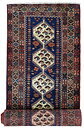 Persisk Roudbar Matta 109x395 - Handknuten - Blå/Röd/Vit- (Persisk, Iran, Ull)