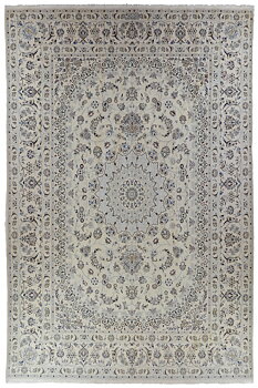 Äkta Nain Matta 303x396 - Handknuten - Vit/Blå/- (Persisk Matta, Iran, Ull)