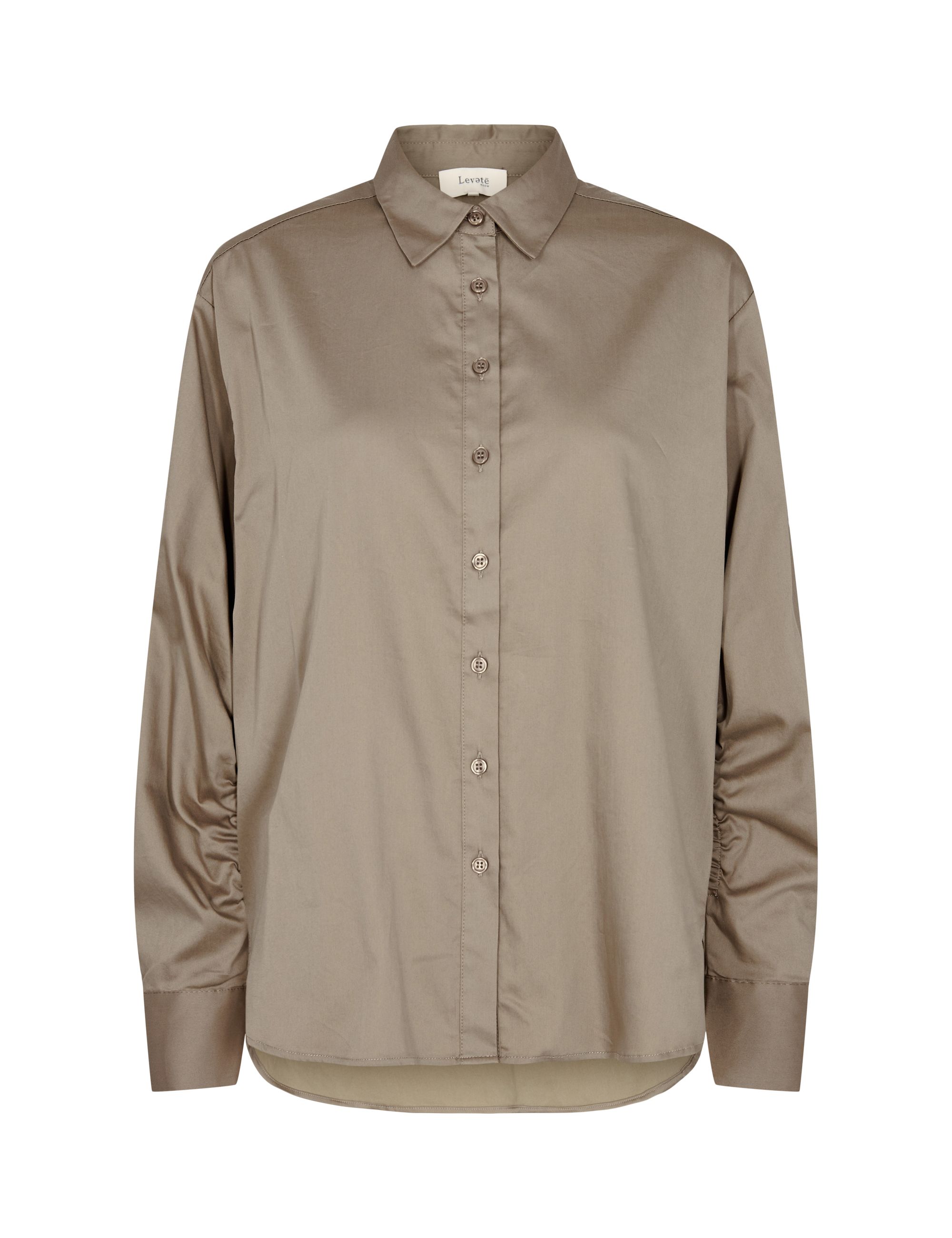 Levéte Room - Isla  Solid Shirt 55 Khaki