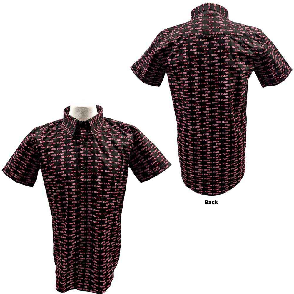 Pink Floyd Unisex Casual Shirt: Courier Pattern (All Over Print) (Medium)