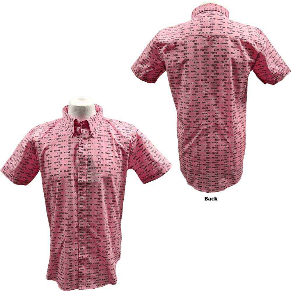Pink Floyd Unisex Casual Shirt: Courier Pattern (All Over Print) (X-Large)