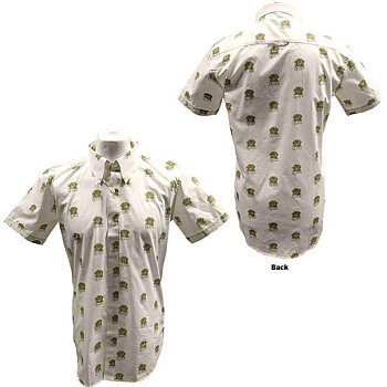 Queen Unisex Casual Shirt: Crest Pattern (All Over Print) (Large)