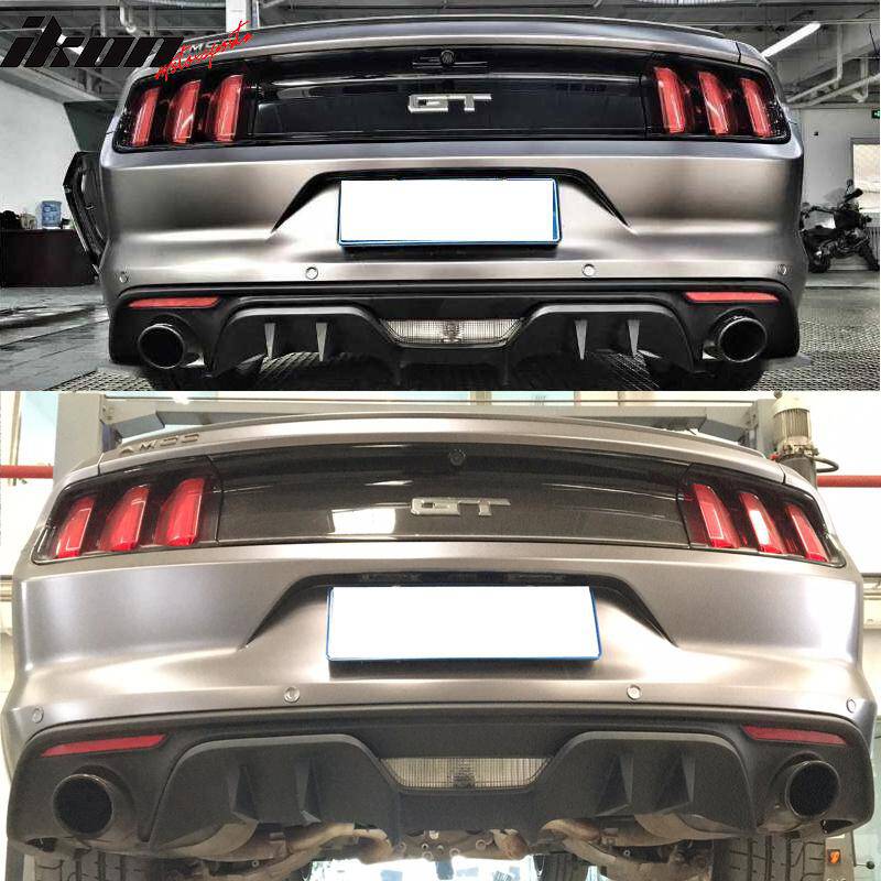 R SPEC Singel Utblås Bakre Diffuser (MUSTANG 15-17 GT Premium, EcoBoost Premium) - 3