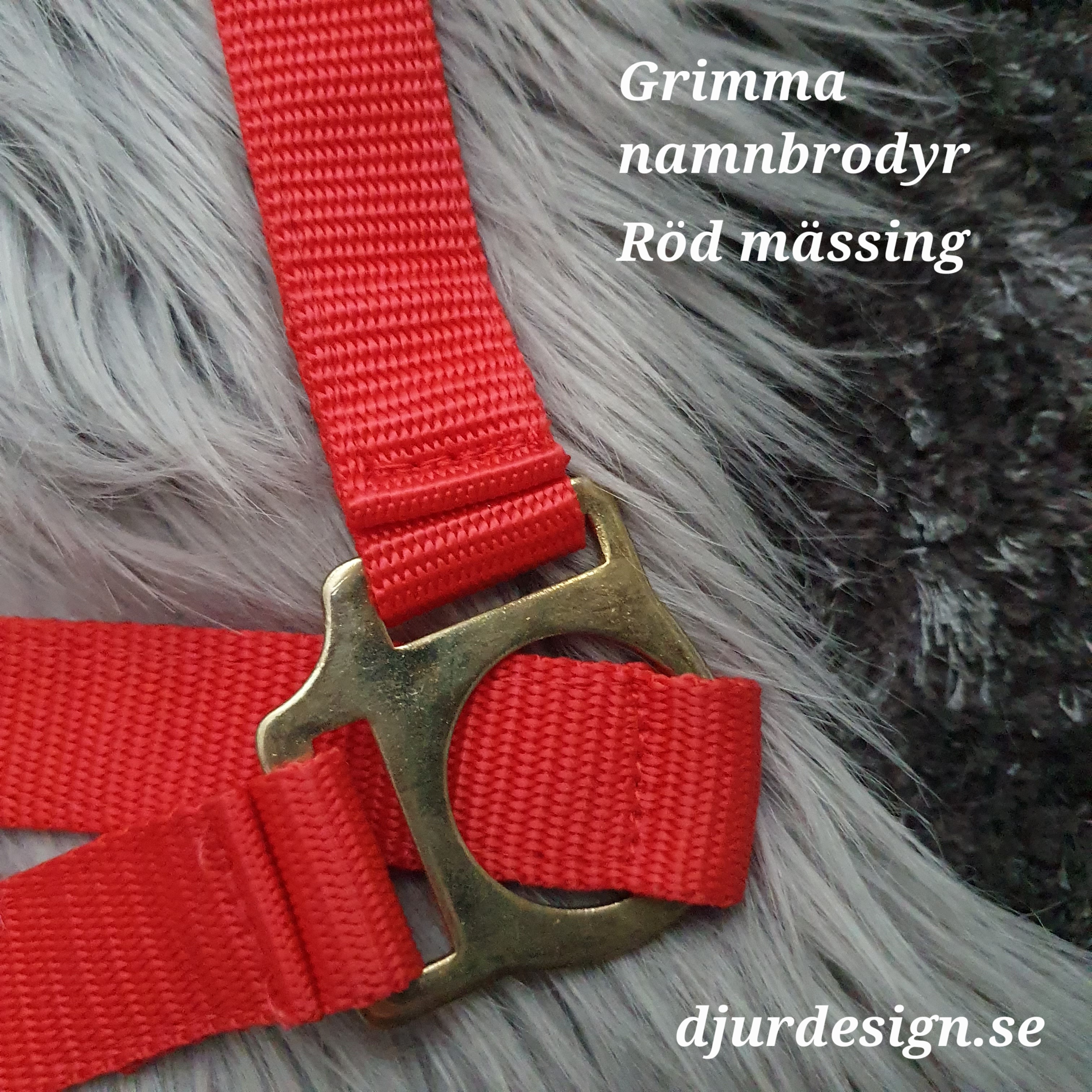 X-FULL Röd grimma mässing med namn / text brodyr  - 8