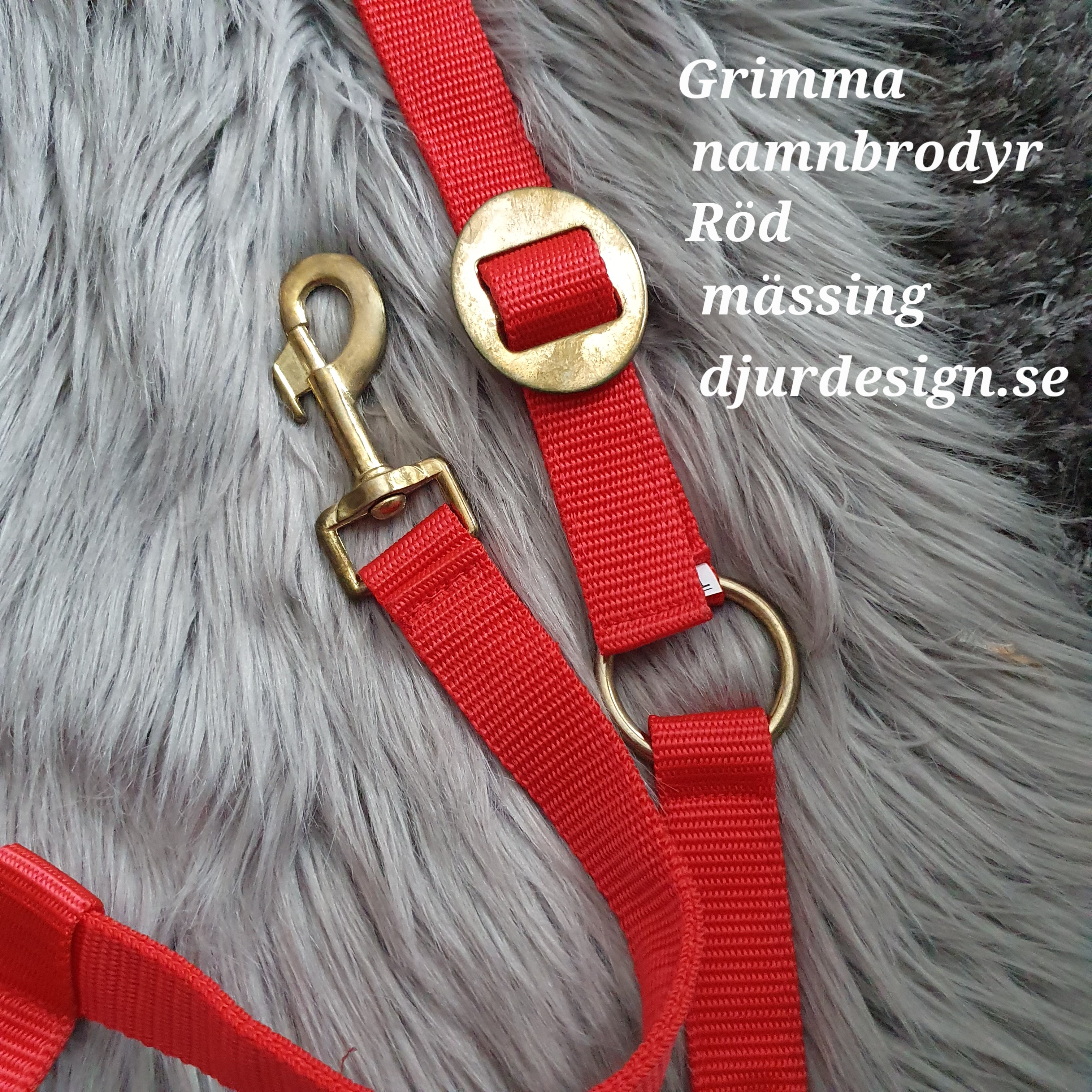 X-FULL Röd grimma mässing med namn / text brodyr  - 2