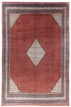 Persisk Sarouk Mir Matta 298x394 - Handknuten - Röd/Blå/Vit- (Persisk, Iran, Ull)