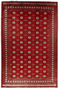 Orientalisk Bochara Matta 306x413 - Handknuten - Röd/Vit/Svart- (Pakistan, Ull)