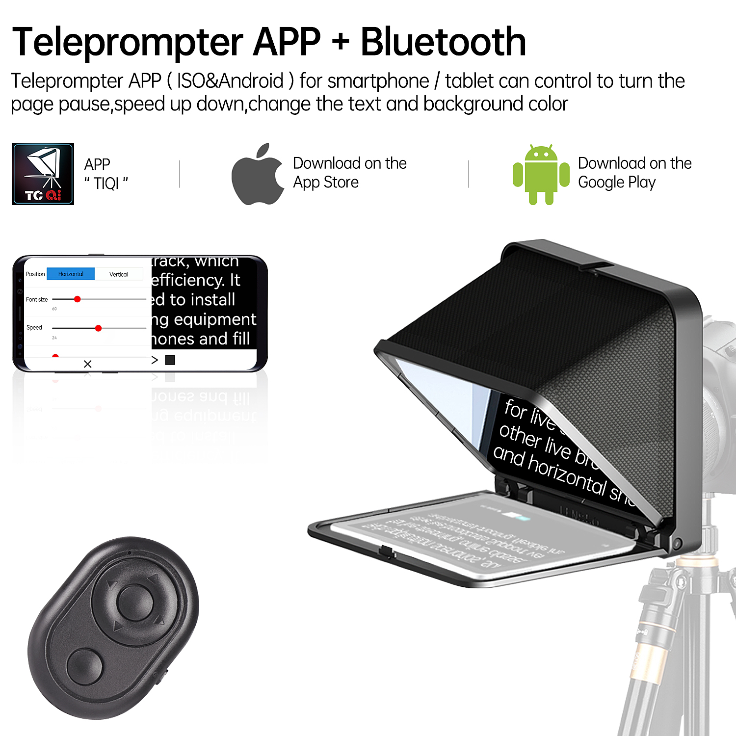 LENSGO TC7 Teleprompter For Dslr Smarpthone Ipad With Remote - 7