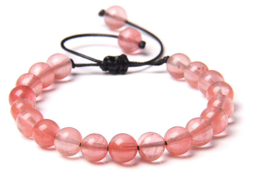 Jordgubbskvarts Armband  - 8mm Pärlor