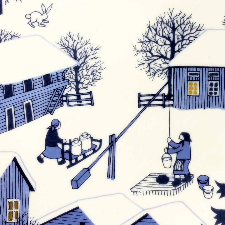 Raija Uosikkinen (Christmas Plate) Annual Wall Plaque with Winter Motif 1981 23 cm  [Sample Images]