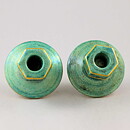 Josef Ekberg (1920s) Two Art Deco Candleholders with Luster Glaze 12 cm