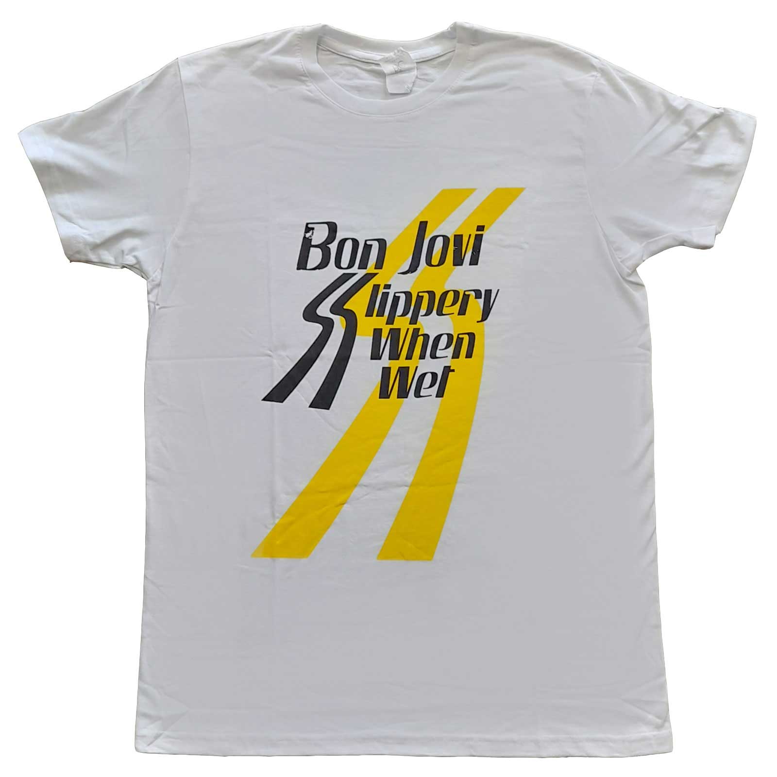 Bon Jovi Unisex T-Shirt: Slippery When Wet (Small)