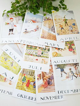Månadsbilder Vykort Elsa Beskow