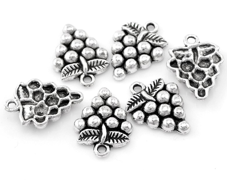 Berlock - Vindruva, antiksilver - 2