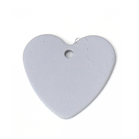 Charm   Enameld heart Grey painted