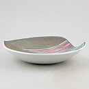 Mari Simmulson (Sagina 1959) Brown Bowl with Pastel Leafs Decor 20 cm