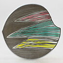 Mari Simmulson (Sagina 1959) Brown Bowl with Pastel Leafs Decor 20 cm