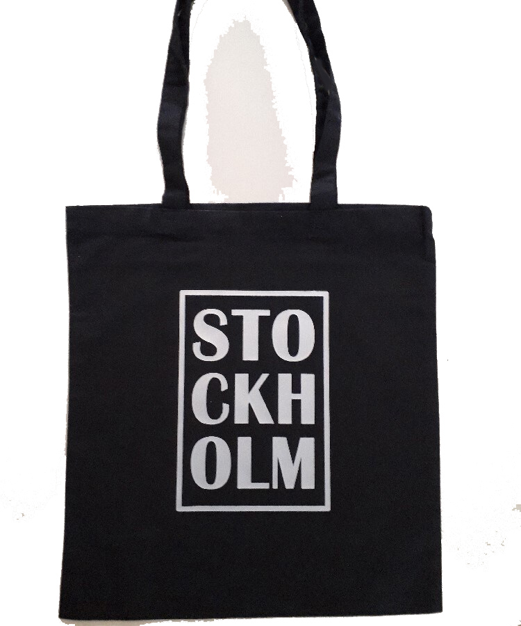 Tygväska: Stockholm - ECO - Silvertryck