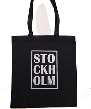 Tygväska: Stockholm - ECO - Silvertryck