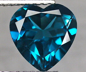 Piedra preciosa de topacio azul Londres natural en forma de corazón de 2,03 quilates de 8 mm