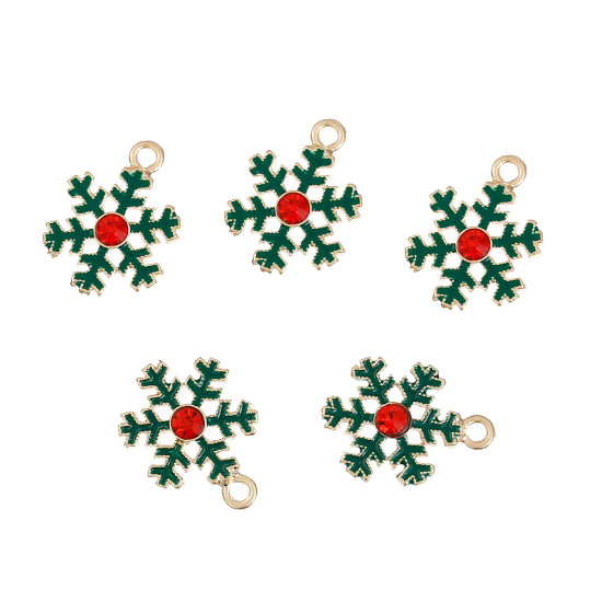 Berlock - Enameld snowflake, green