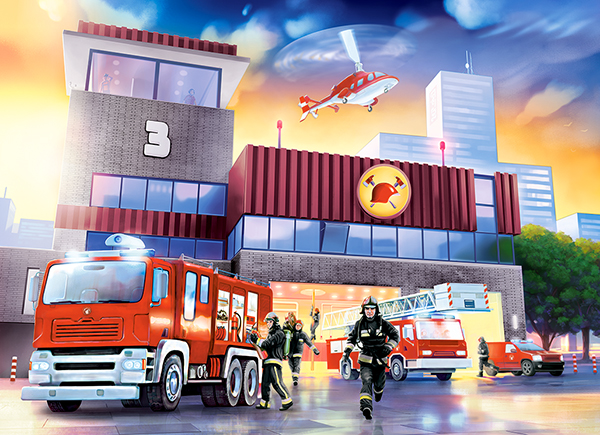 Fire Station, puslespil med 70 brikker (B-070121)