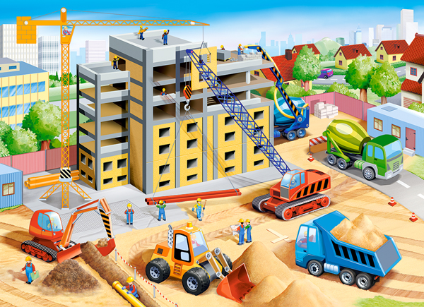 Big Construction Site, puslespil med 70 brikker (B-070138)