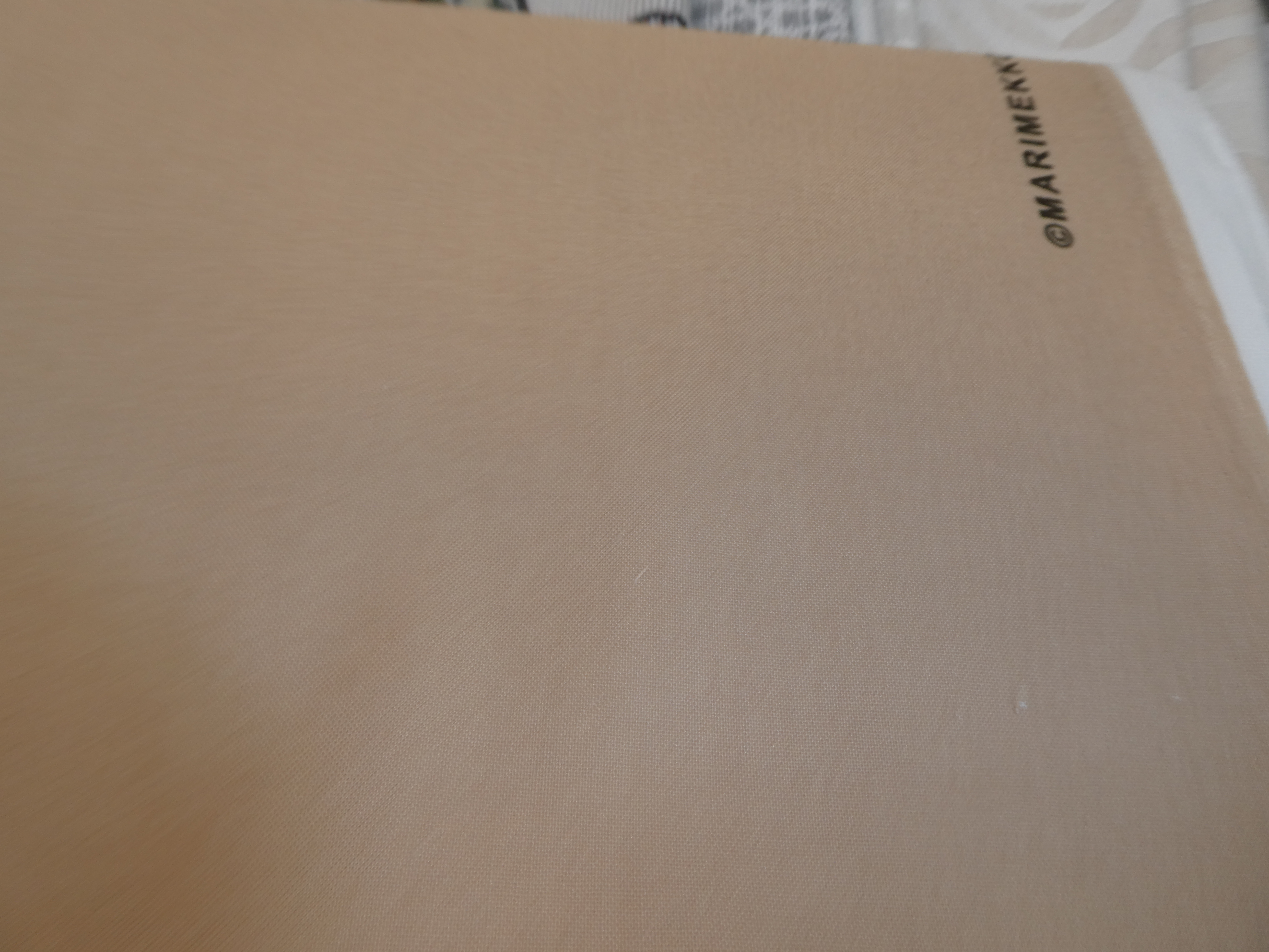 marimekko beige med blomrankor i vitt o brunt - 2
