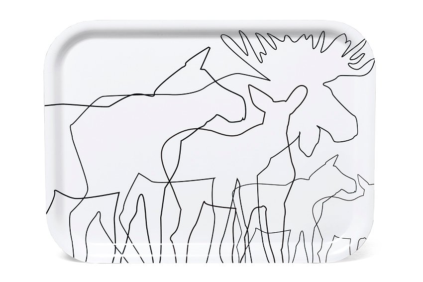 Tablett Elch weiss